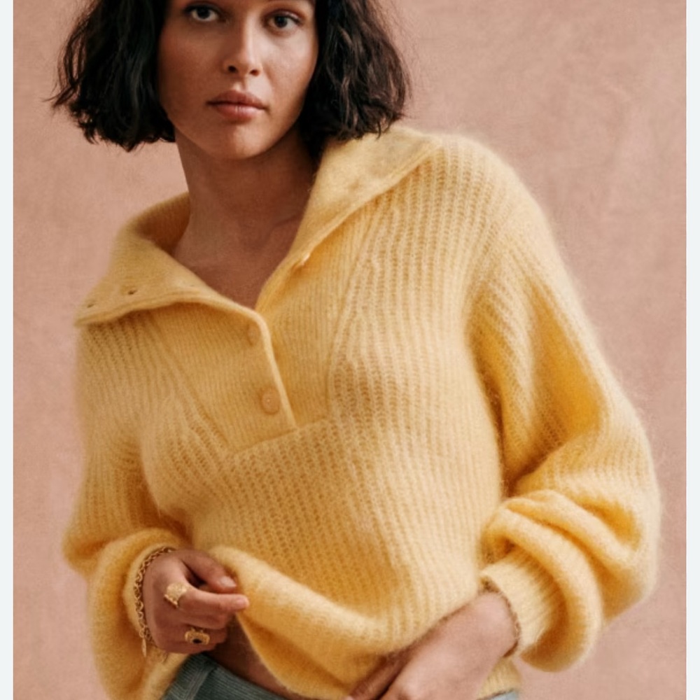 Sezane Yellow Women's Sweater Micky